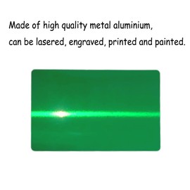 Bustlwor Pack of 50 Blank Aluminium Name Cards, Engraved Metal Business Cards, Metal Business Cards Blanks 0.21 mm Thick, Suitable for Office and DIY Gift Cards (Green)