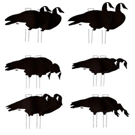 Avery GHG Pro-Grade Silhouette Goose Decoys – Realistic, Stackable Decoys with Steel Stakes (Dozen, 6 Poses), Black & White