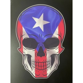 Egl PUERTO RICO RICAN SKULL USA DECAL STICKER CAR TRUCK WINDOW PATRIOTIC BORICUA