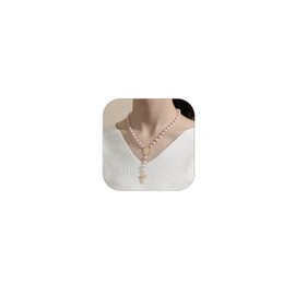 Rosary Necklace Cross Necklace for Women Baptism Faith Gifts Charm Necklace Colorful Cross Pendant Necklace