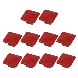 UTALIND 10PCS Cabinet Knobs Square Dresser Knobs, Ceramic Decorative Cabinet Pulls Knob for Cupboard, Locker, Red