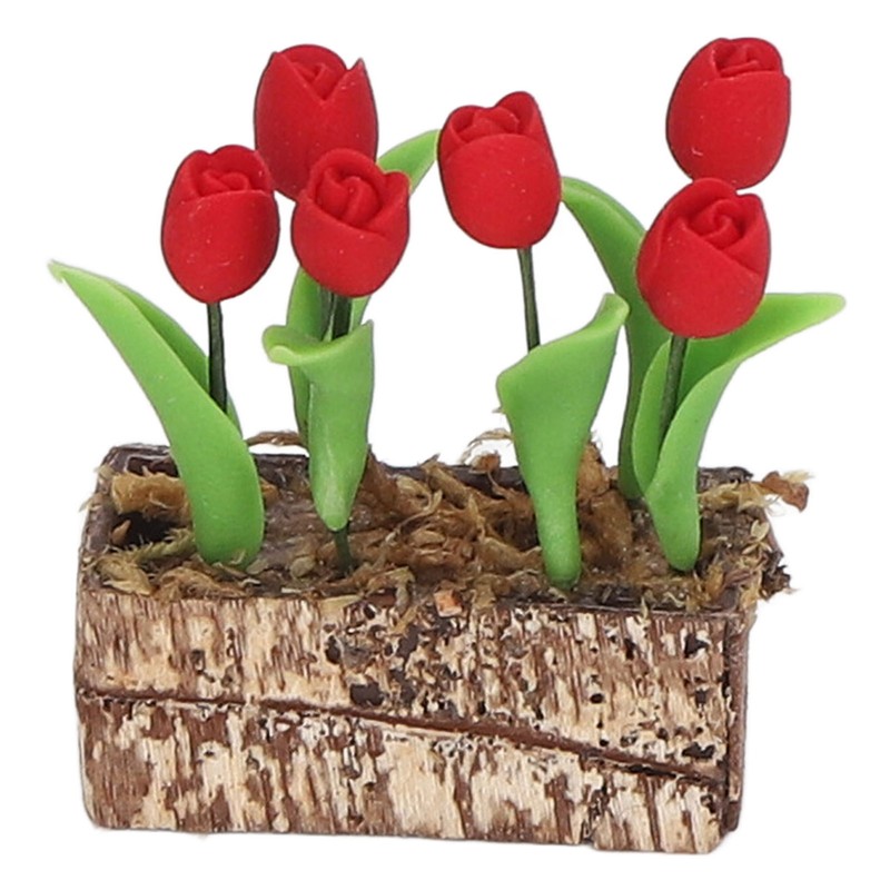 Artificial Tulips Flower Ornament 1:12 Doll House Garden Decor Simulated