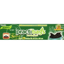 Bolsas para Basura Jumbo con Nudo Fácil, Jumbo 75Cm X 90Cm, Negro