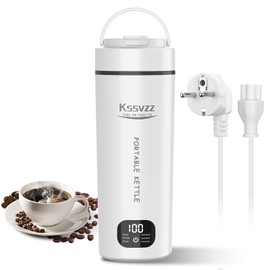 Kssvzz Travel Kettle Small 450 ml, Mini Kettle with 6 Temperature Settings, 110~240V 300W Portable Travel Kettle 304 Stainless Steel Liner - Automatic Shut-Off, Dry Run Protection