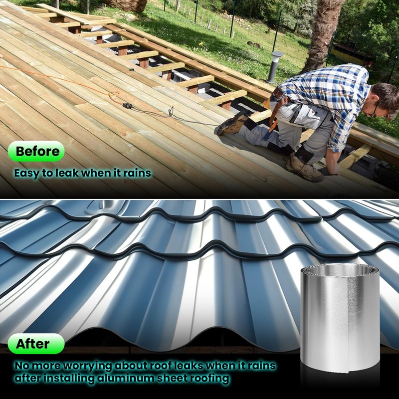 4" x 50' Aluminum Flashing Roll, 0.2mm Thick Roof Flashing,
