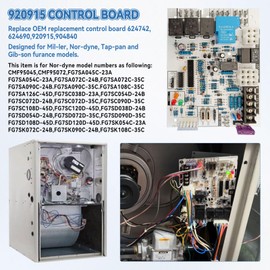 JOJOCY Furnace Control Board 920915 Replacement for 624742 & 904840, Single-Stage Gas Furnace Circuit Board, Optimizes Performance & Efficiency