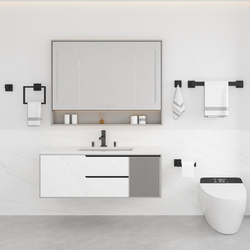 10-Piece Black Bathroom Accessories Set - 304 Stainless Steel Towel