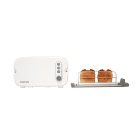BergHOFF Seren Side Loading Toaster with Cool Touch Exterior and Removable Crumb Tray, White, Without Serving Tray