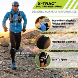 Pro-Tec X-Trac Dual Strap Knee Support, Quadriceps and Patellar Tendon Strap, Knee Brace, Compression Straps, Knee & Joint Support, Tendinitis, Chondromalacia, Adjustable, Easy to Use | Pro-Tec Athletics