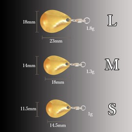 Bucht Colorado Blade Medium Total 10 Pieces Lure Tuning Parts Bass Fishing (5 Silver 5 Gold)