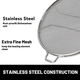 Stainless Steel Splatter Shield for Ninja Foodi IG651, Detachable Dishwasher-Safe Fryer Splatter Guard, for Ninja Foodi IG651 Fryer Accessories, Keep Cooking Safe and Clean