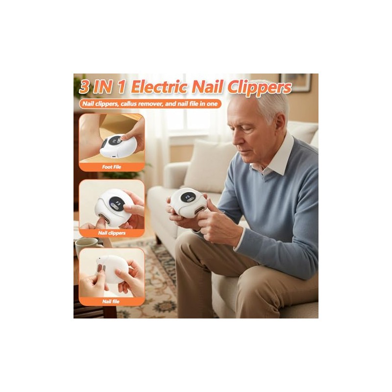 3 in1Electric Nail Clippers,Nail Trimmer with Cocoon Removing Function,Nail Care