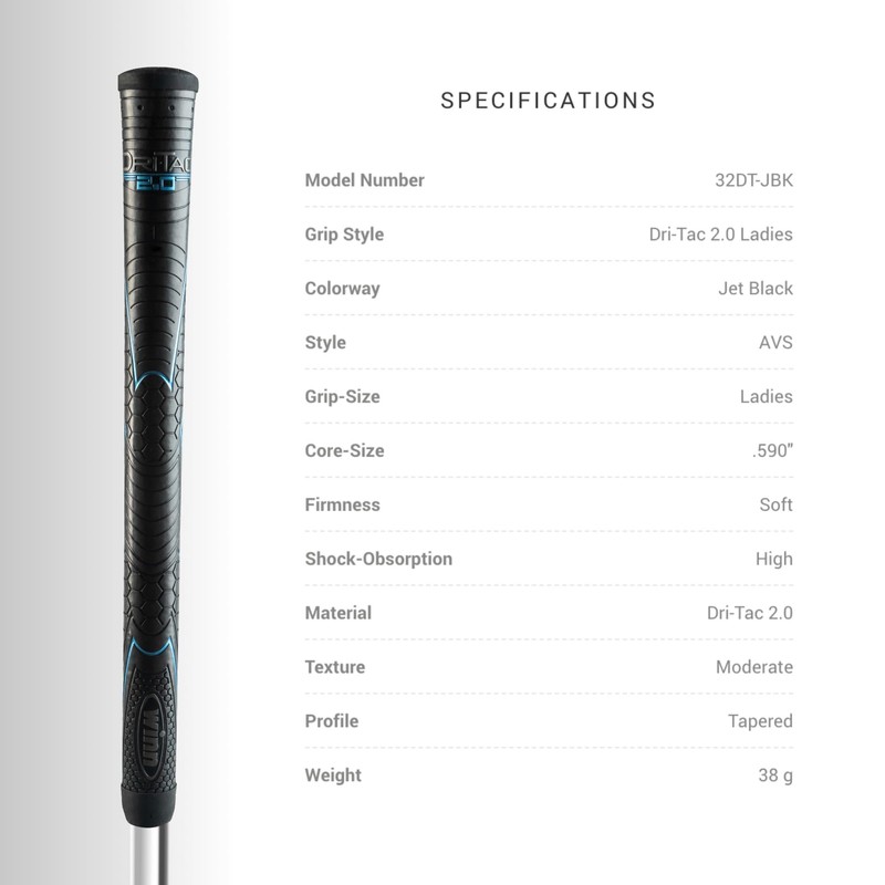 Winn Grips 62DT-JBK Dri-Tac 2.0 Series Advance Polymer Technology, paquete