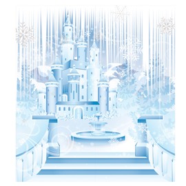 Beistle 7' x 6' Winter Wonderland Photo Prop, Snowy Background for Christmas Parties, Prom Décor- Holiday Celebrations