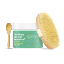 ASUTRA Dead Sea Salt Body Scrub Exfoliator, NEW BIGGER 16 oz size | Ultra Hydrating, Gentle, & Moisturizing (Invigorating Eucalyptus with Dry Brush)