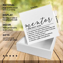 Mentor Gifts for Women Men, Thank You Appreciation Gifts for Mentor Teacher Coworker Boss Leader, Mentor Boss Day Retirement Birthday Christmas Gifts, A Trusted Advisor, Wooden Box Sign Office Desk Decor