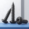FEEIMOL Round Head Self Tapping Screws Wood Screws Black Hex