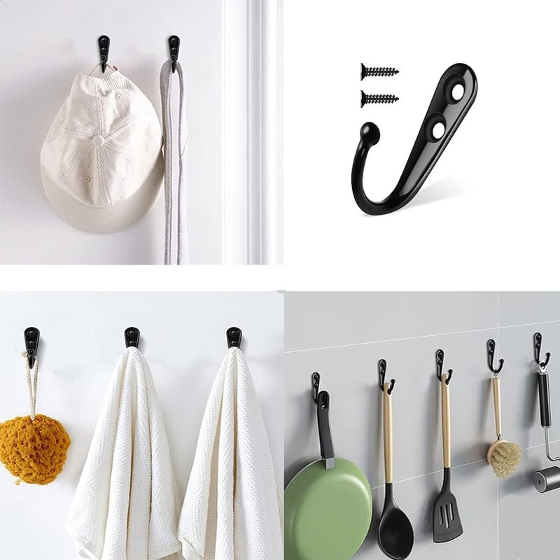 MaoNativey 10 Pieces Coat Hooks, Single Prong Robe Hooks with