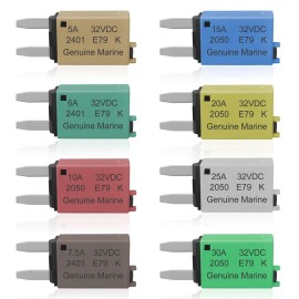 Nerites Mini Blade Fuses 5A-30A Resettable Assortment Kit for Automotive & Marine