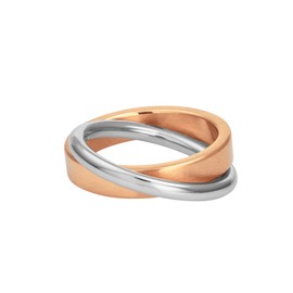 Heideman Women's Duplex Ring, Stainless Steel, Gold or Rose Gold Coloured, Matte, Skin-Friendly Stainless Steel Jewellery, Stainless Steel, Rose-Gold