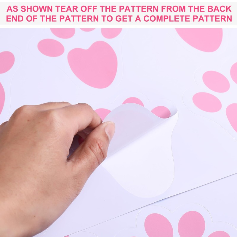 Ocosy 24Pcs Removable Easter Bunny Paw Prints Rabbit Paw Print