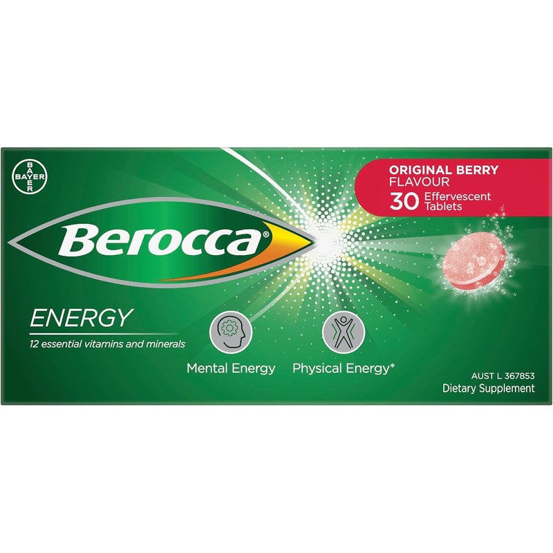 Berocca Energy Multivitamin with B Vitamins: B3, B6, B12, Vitamin
