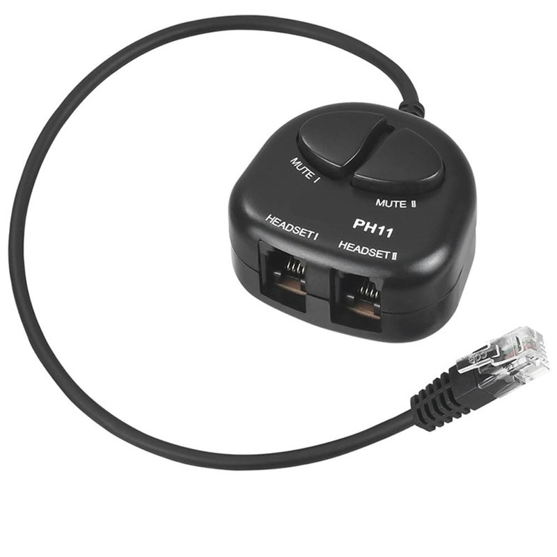 Peakloong Two Mute Switch Training Adapter Dual RJ9 Sockets to