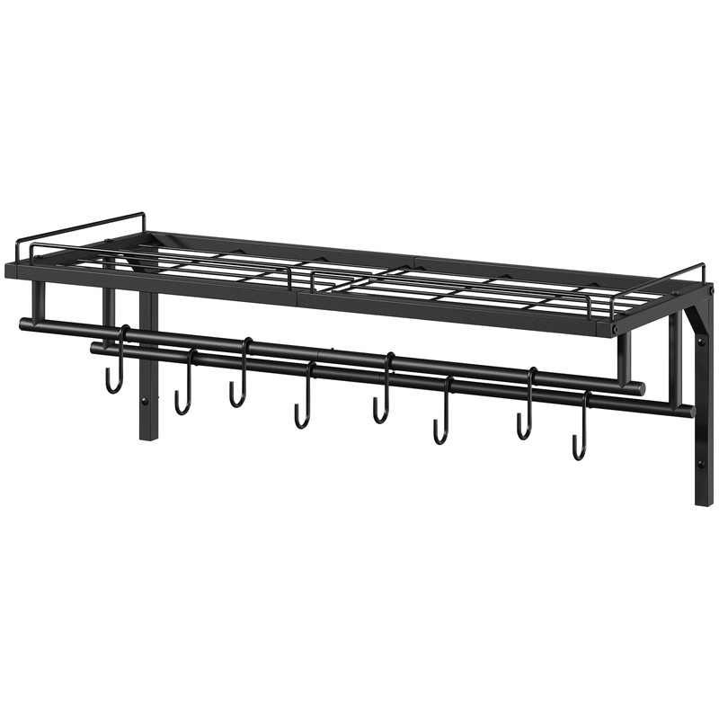CHOEZON Hanging Pot Rack, Wall-Mounted Pot Rack, Kitchen Cookware Organizer,