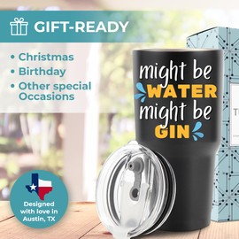Funny Might Be Gin Tumbler 30oz, Gin Gifts For Men, Gin Lovers Gifts, Gifts for Gin Drinkers, Gin Gifts for Women, Insulated Gin Glasses for Gin Lovers, Gin Themed Birthday Gift, Christmas, Gift Ready