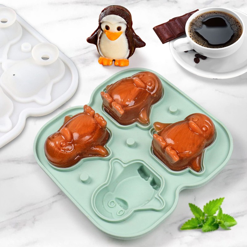 IDVVSSX Penguin Ice Cube Mold, Fun Shapes Ice Cube Tray,
