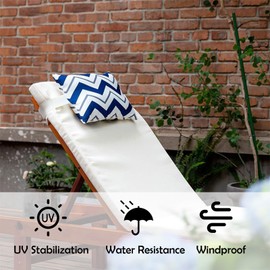 Heavyoff Chaise Lounge Head Pillow, 2 Pack Oudoor Patio Pillow with Elastic Strap Water Resistant Headrest Pillows for Recliner, Beach Chair, Office Chair Neck, Blue Wave