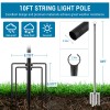 String Light Pole for Hanging Outdoor String Lights, 4 Pack