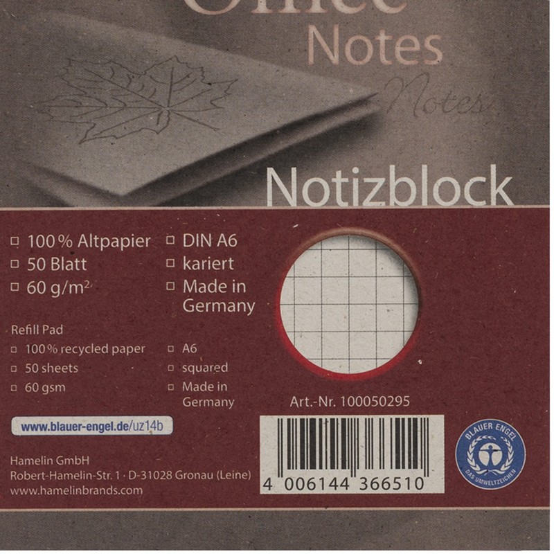 Landre 100050282 A4 Notepad with 50 Perforated Pages of Squared