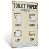 Toilet Paper Etiquette Metal Sign, 12 x 8 inches