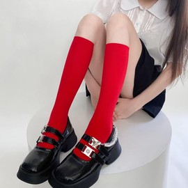 Eukkis Y2K Color High Socks/Over-the-Knee Socks, Spring and Summer, 80D Velvet, 18 Colors, UV Protection, Thin Stockings, Slightly Sheer, Fabric Feel Up, Mat Material, Good Elasticity, Comfortable