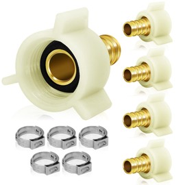 Boltigen 5 Pack 1/2 Inch Brass Crimp PEX Fittings - 1/2" PEX x 1/2" NPT Female Threaded Swivel Adapter, Swivel Elbow Connector for Plumbing, RV, Sink Faucet, Water Line Tubes (NPSM Thread Compatible)
