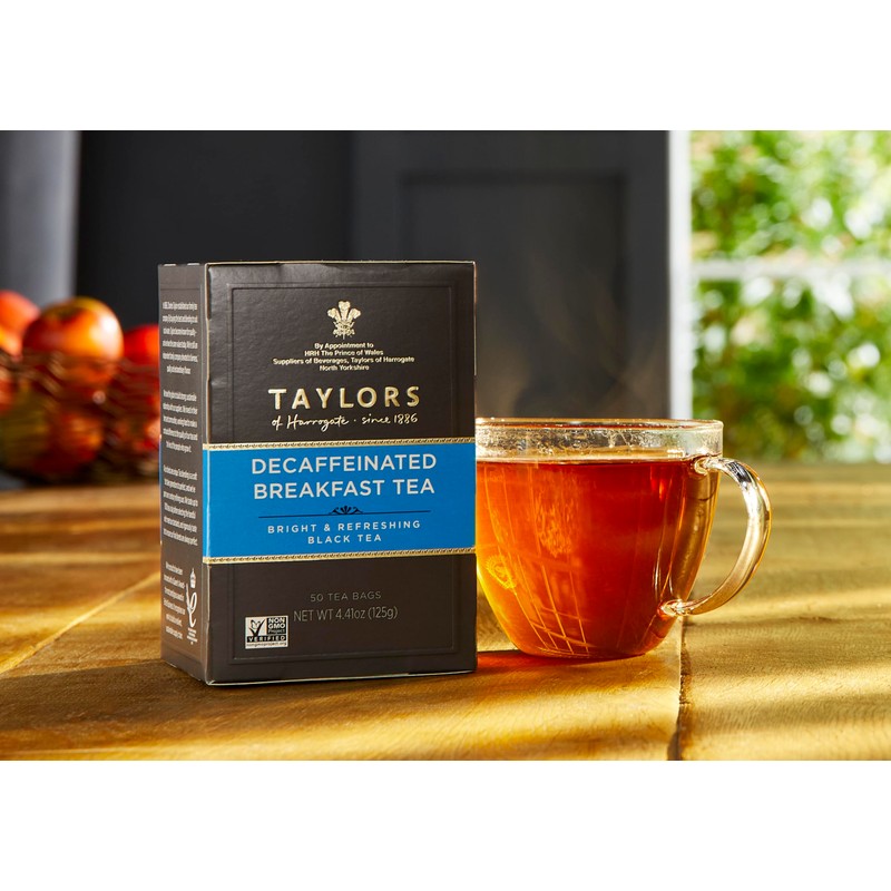 Taylors of Harrogate Decaffeinated Breakfast, Black Tea, Pillow Bags, 50