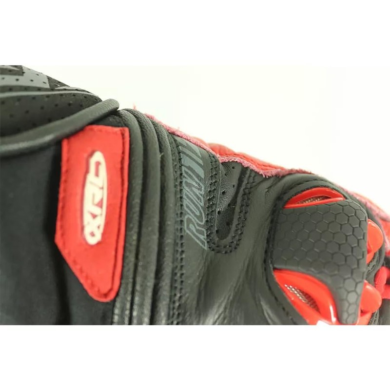 XRC Run 1/2 Men's Leather Motorcycle Gloves Black/Red XXL