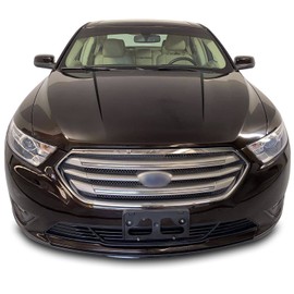 Hood Spear Stripes Racing Trim Pre Cut Graphic Vinyl Decal Compatible with Ford Taurus 2010-2019 - Metallic Matte Chrome Black