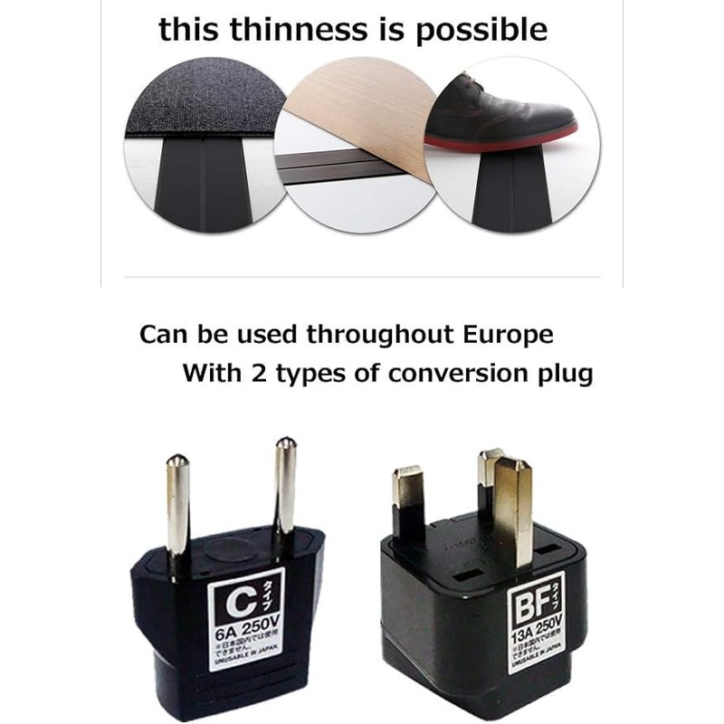 Koumeican Flat Code the thinnest power cord in the world-thickness