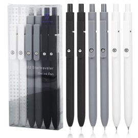 Ddaowanx Gel Pens, 0.5mm Fine Point Quick Dry Black Ink Pens Retractable, Nursing School Essentials,School Supplies, Gifts for Women (6Pcs-Black Ink)