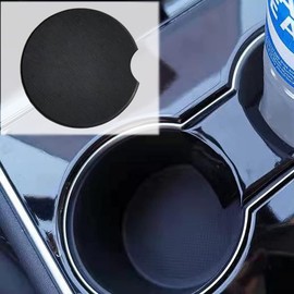 Diatomaceous Earth Coaster for Car, Φ2.7 inches (6.8 cm), Black Drink Holder (Non-Asbestos, Tested), Water Absorbent, Quick Drying, Coasters for Car Drink Holder (Set of 2)