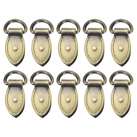 QUARKZMAN Bag Side Clip Buckle - Pack of 10 Metal Hanging Sheet-Shaped Bag Strap Chain Connector with D-Ring for DIY Bag Making Shoulder Bag (Bronze, 30 mm)