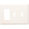 Leviton PJ226-W 3-Gang 2-Toggle 1-Decora/GFCI Combination Wallplate, Midway Size, White,