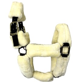 Derby Originals Comfortable Super Soft Padded Faux Mink Horse Black Nylon Halters with Throat Snap for Easy Removal, Daily Use, and 1-Year Warranty (Black, Cob/Arab)