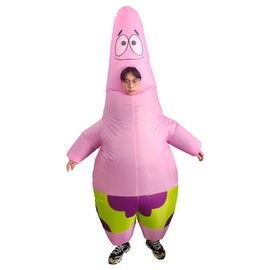 PHQOORYTH Mascot Inflatable Costumes for Adult Pink Star Inflatable Costume for Men Women Blow up Costumes