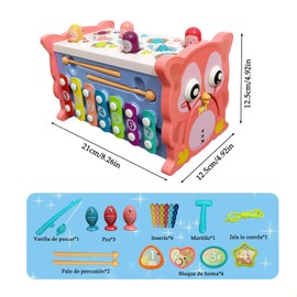 LURI Juguetes Montessori 8 en 1, sensoriales y Juguetes didacticos para Edades de Cuatro años o más Regalos(Rojo)