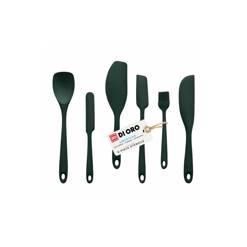 DI ORO 6-Piece Silicone Spatula Set - Heat-Resistant Kitchen Utensils