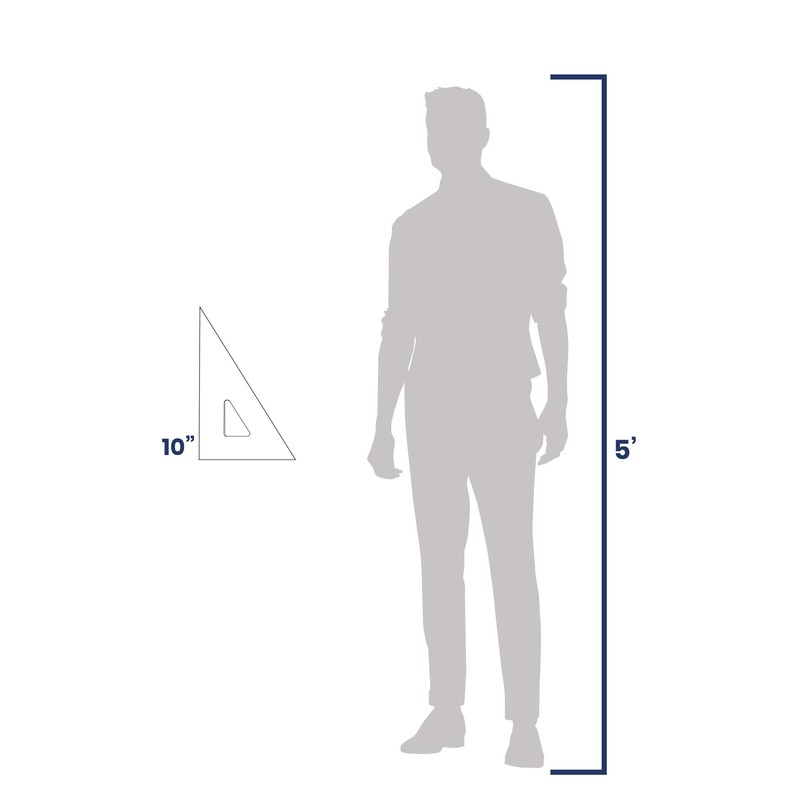 Pacific Arc Drafting Triangle, 10-inch, 30/60/90 Degrees, w/Inking Edge, Topaz