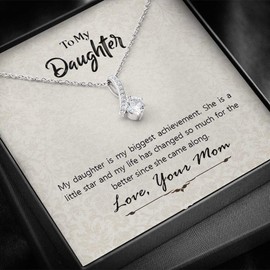 Tek Weh to My Daughter - Alluring Beauty Necklace Gift from Mom to Daughter Necklace for Daughter Gift for Daughter from Mom Daughter Gift from dad to Daughter Birthday Gift Mother Standard Box